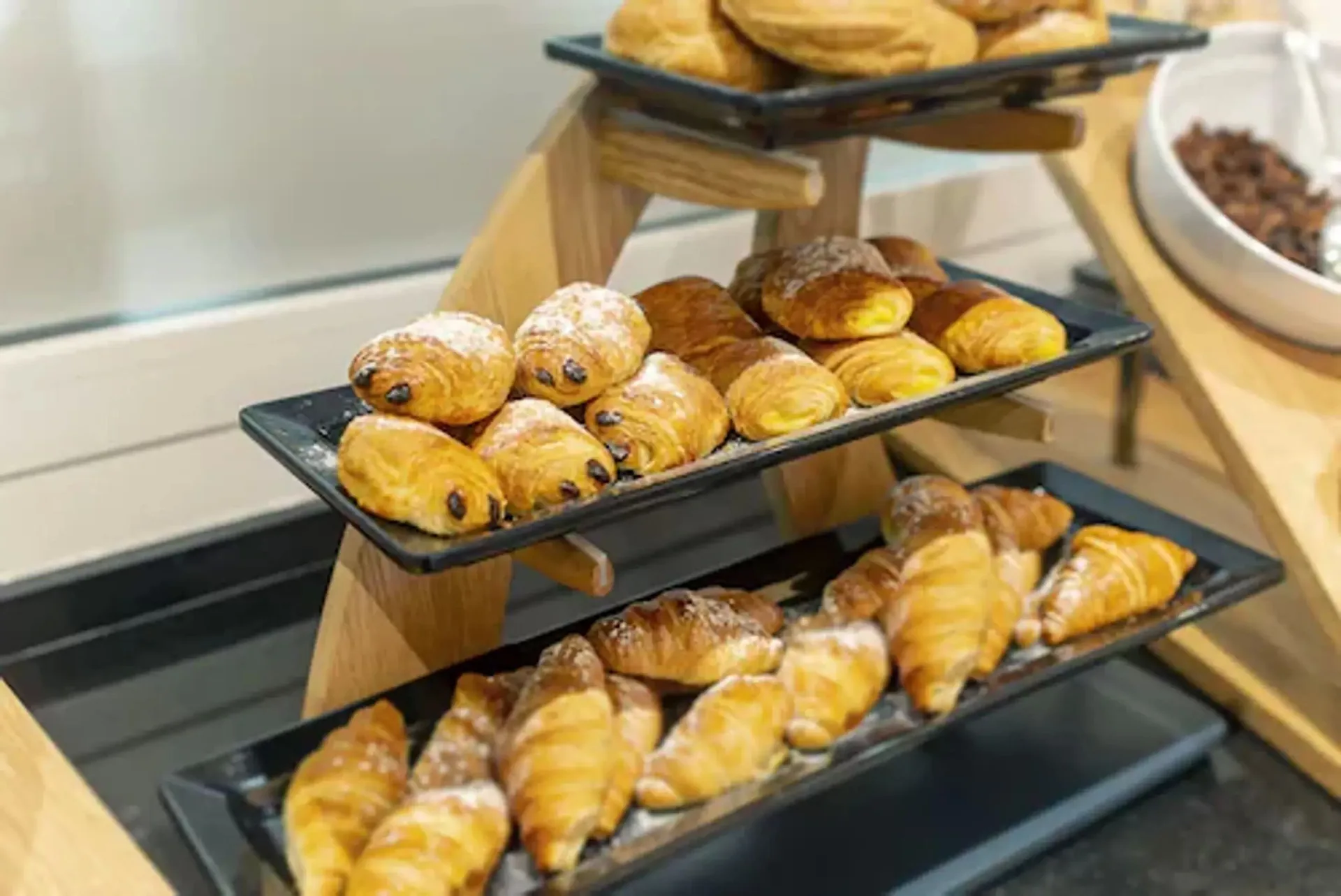 Pastries at the breakfast buffet